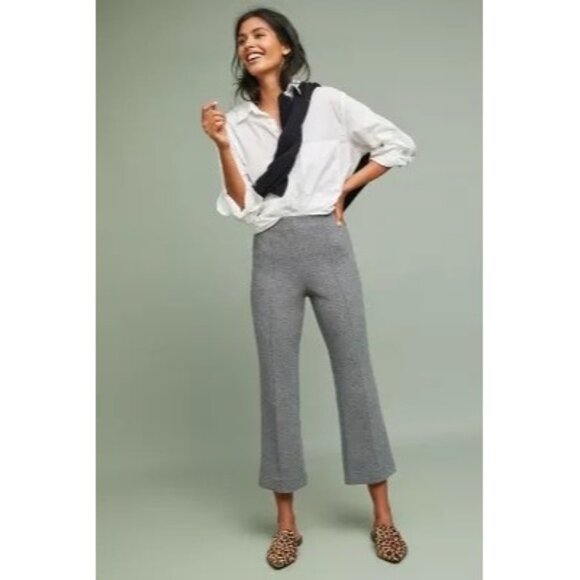 Anthropologie Cartonnier Gray Double Knit Cropped Wide-Leg Pants‎ Size Small - Picture 1 of 5